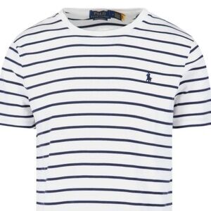 Polo by Ralph Lauren White Tee with Navy Stripes